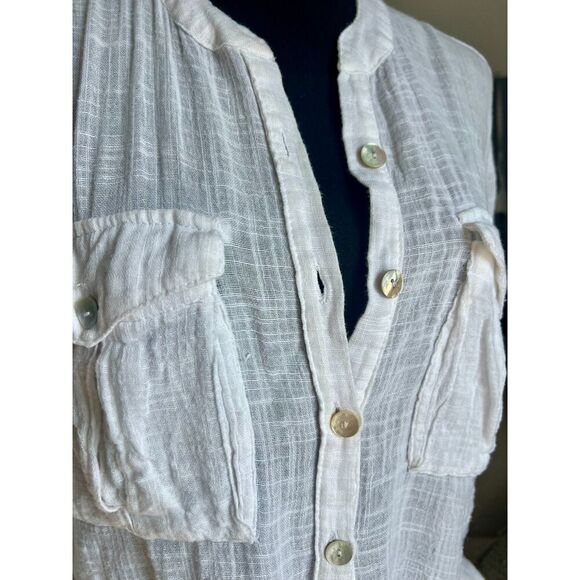 Free People White Talk to Me Blouse in size Small - Picture 5 of 7